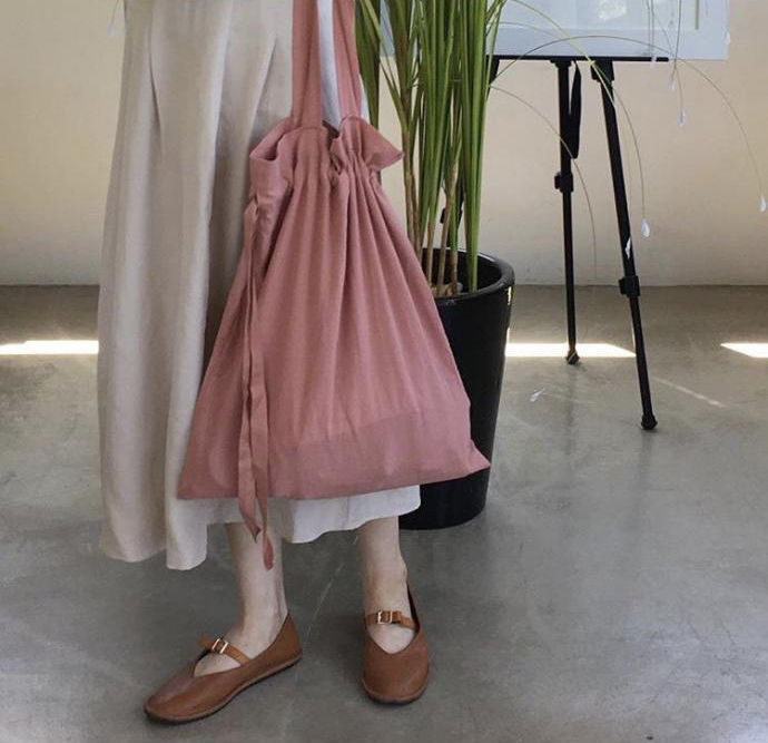 Autumn eco-back pink mustard black bag summer plai