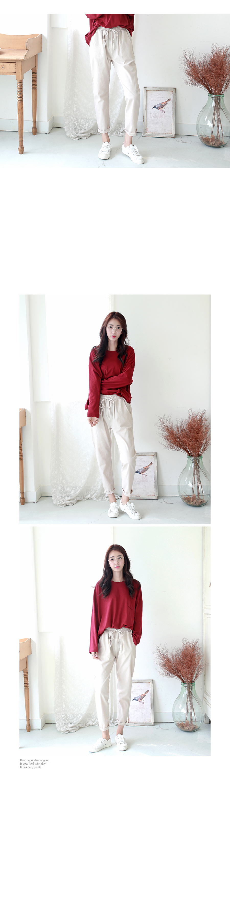 New Women's Pants Linen Rouge Bending Pants Exh