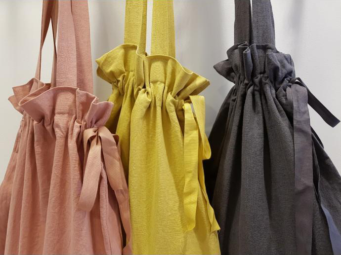 Autumn eco-back pink mustard black bag summer plai