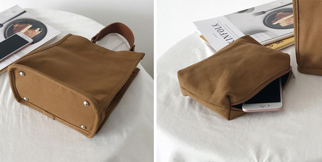 NEW ECO BAG Two-Way Canvas Shoulder Bag Eco Bag - 