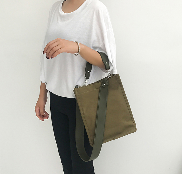 NEW ECO BAG Two-Way Canvas Shoulder Bag Eco Bag - 