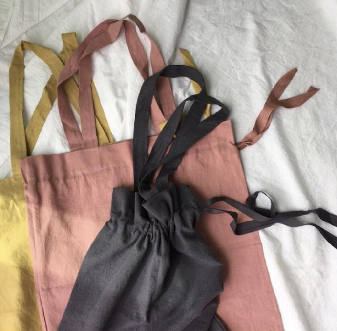 Autumn eco-back pink mustard black bag summer plai