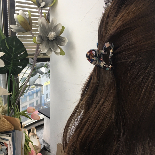 New Marble Heart Hair clip pin Mini point pin gift