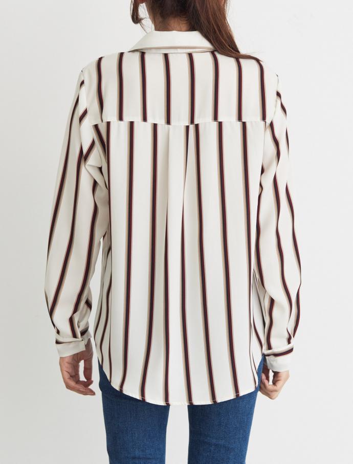 T-shirt color roll-up shirt casual blouse Daily Lo