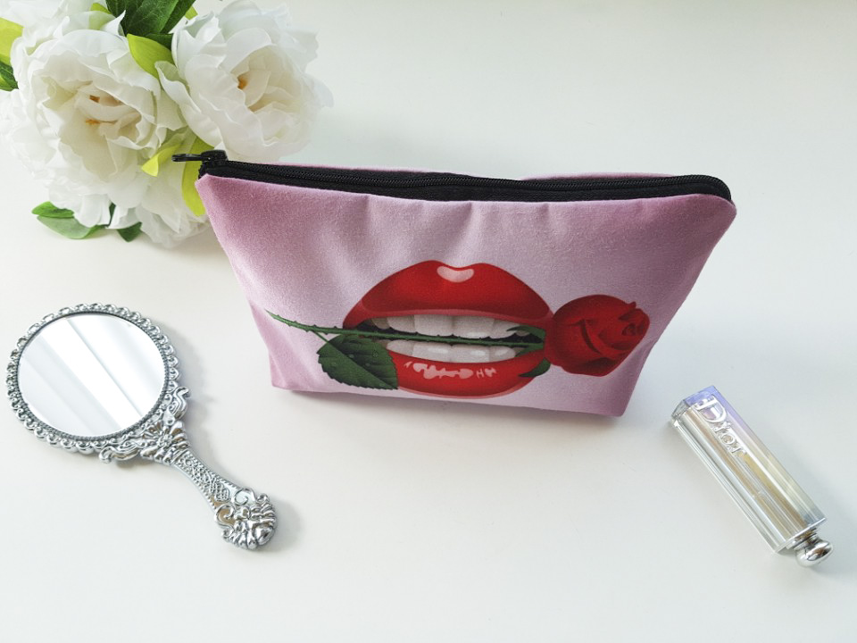New Cosmetic Pouch 18 lips printing bag case 20 wo