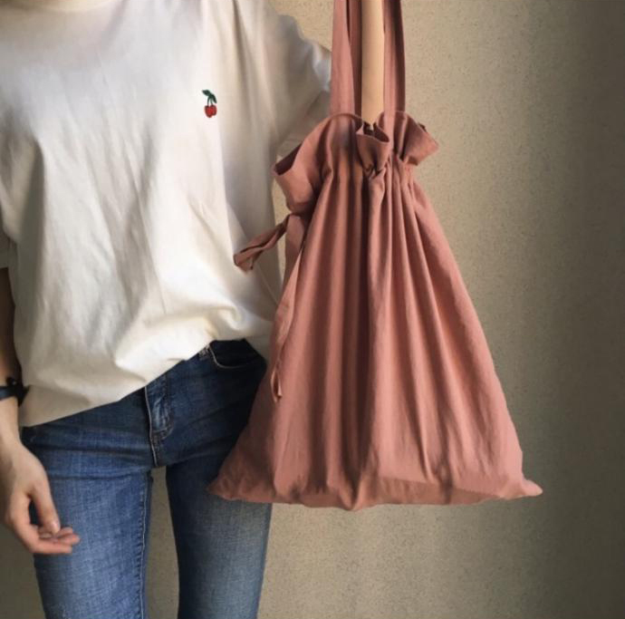 Autumn eco-back pink mustard black bag summer plai