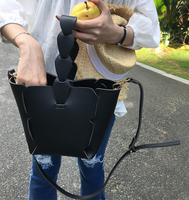 New Two Way Buckets Mini Back Embroidery Handle Ba