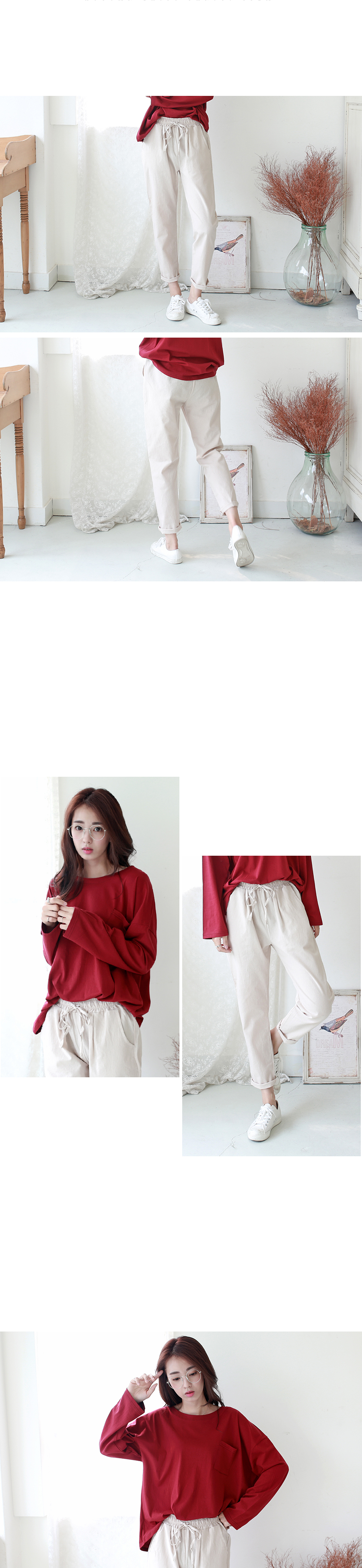 New Women's Pants Linen Rouge Bending Pants Exh