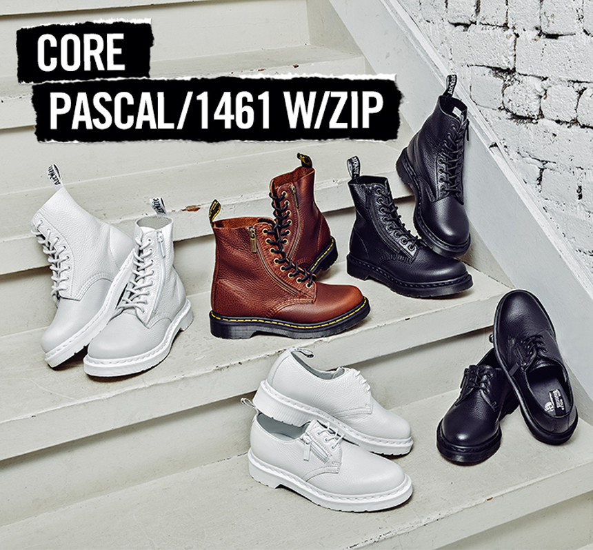 NEW MEN WALLKER BOOTS Dr. Martin Pascal ZIP Black 