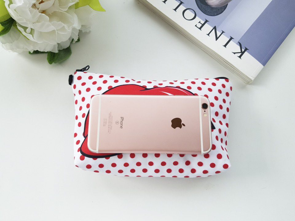 New Cosmetic Pouch 18 lips printing bag case 20 wo