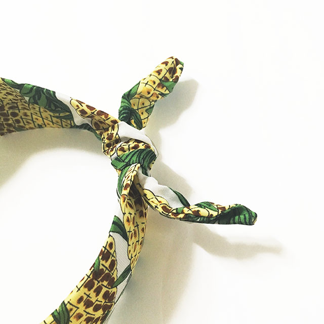 New Tropical Pineapple Ribbon Wire Bandana Pink Wh