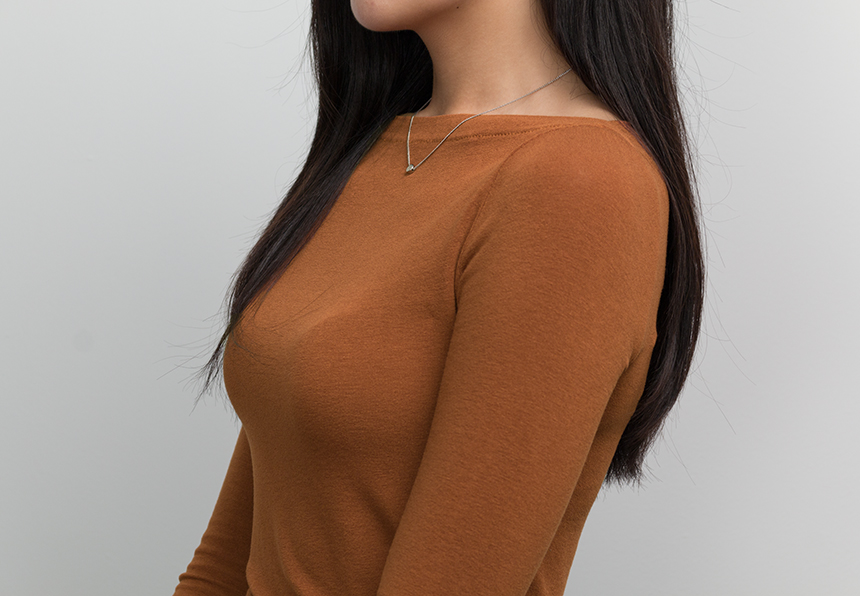 Basic Lips Neck Long Sleeves Polo 5 Color Boat Nec