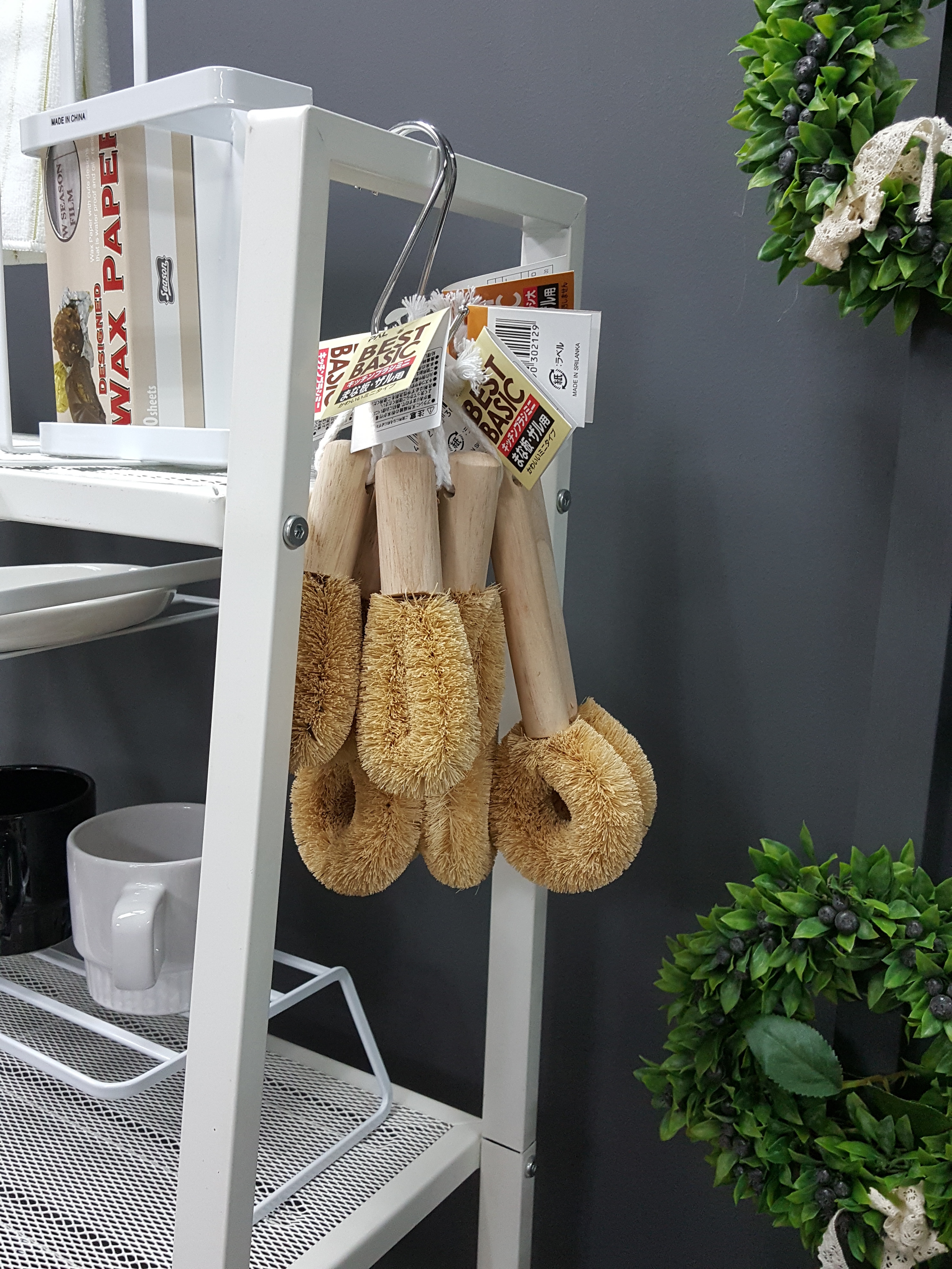 Scrubber Dish Washing japan Natural Palmwood Brush