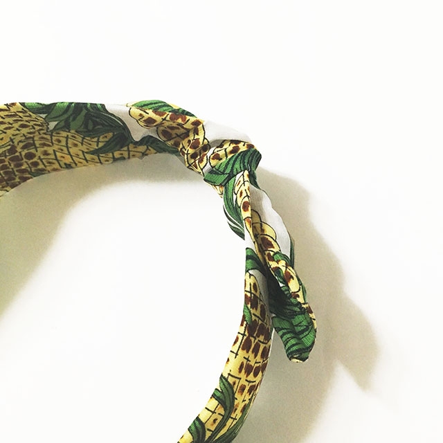 New Tropical Pineapple Ribbon Wire Bandana Pink Wh