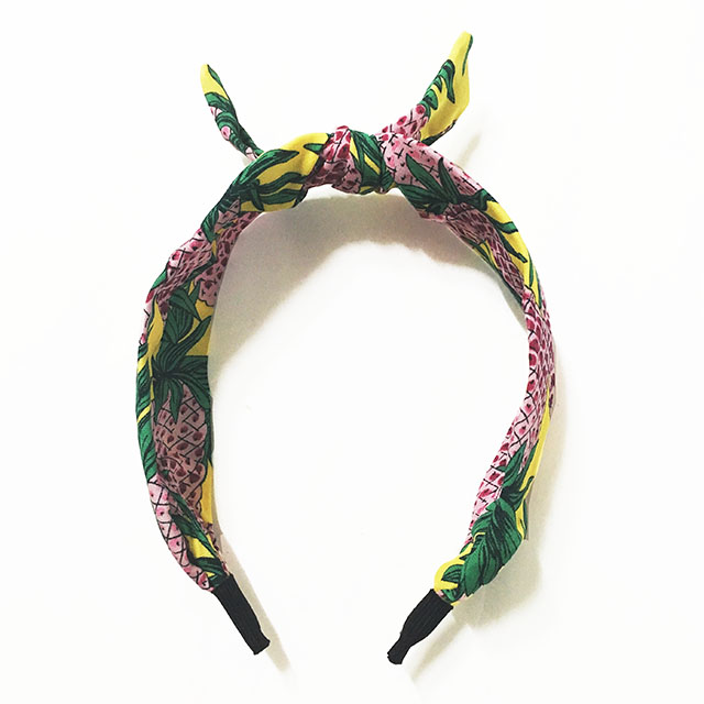 New Tropical Pineapple Ribbon Wire Bandana Pink Wh