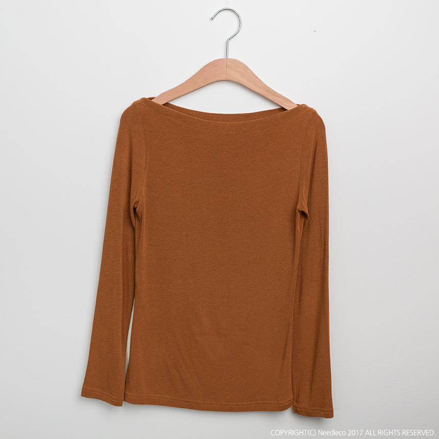 Basic Lips Neck Long Sleeves Polo 5 Color Boat Nec