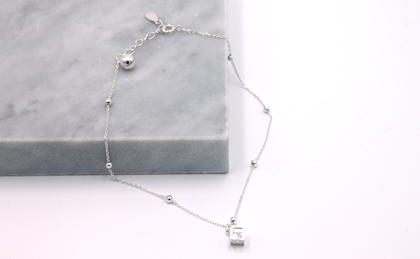New silver bracelet drip cube decoration Slim knoc