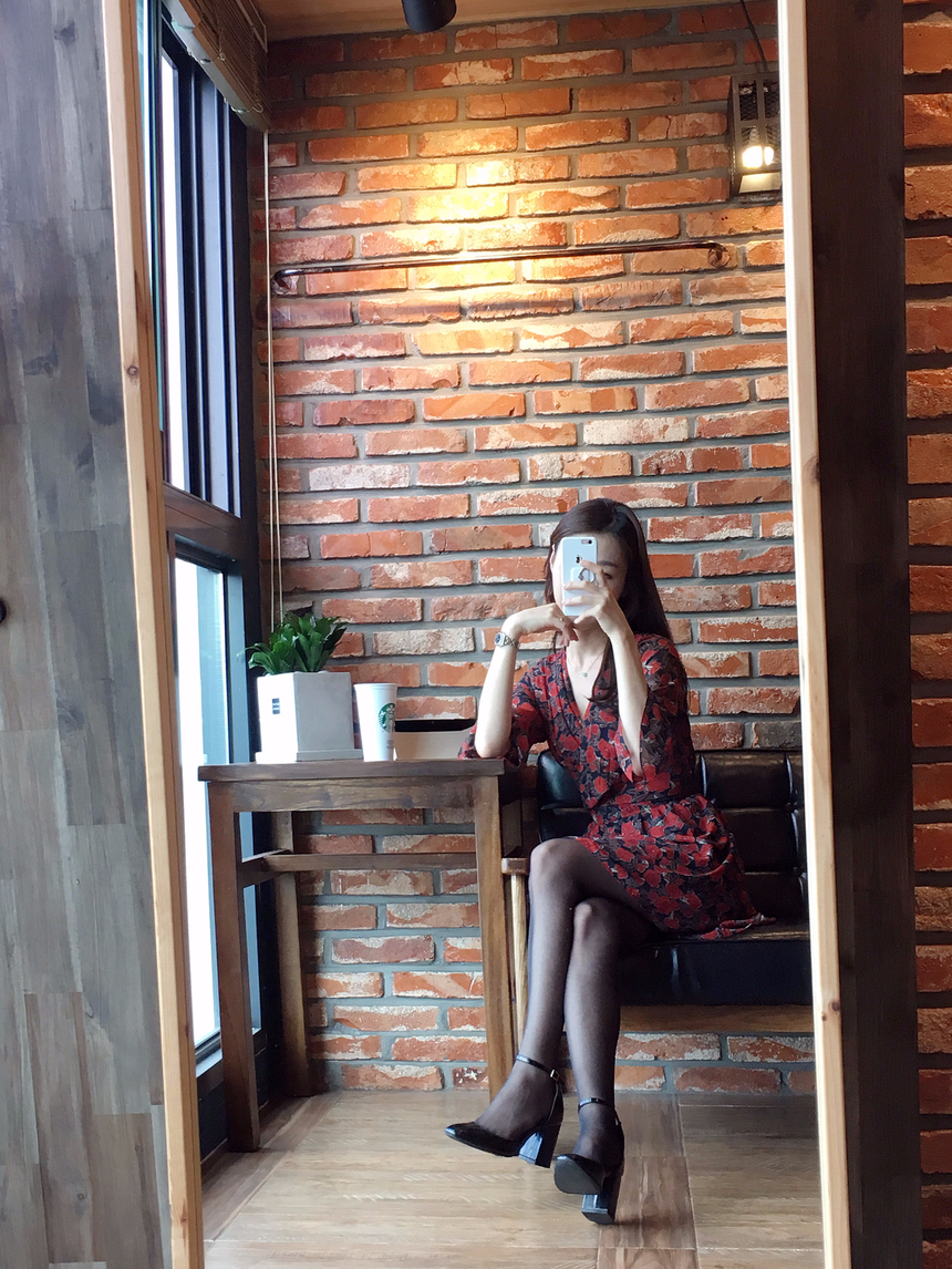 Flower Chiffon Wrap One Piece V-neck Fall Mini 3co