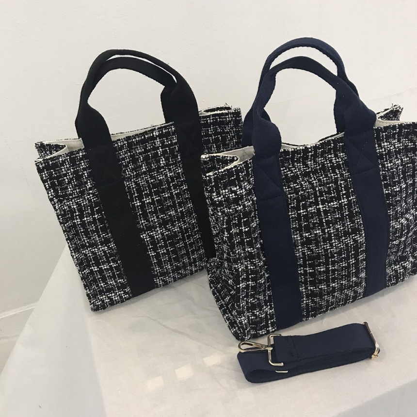 New Women's Bags Tweed Webbing Tote Bag Shoulde