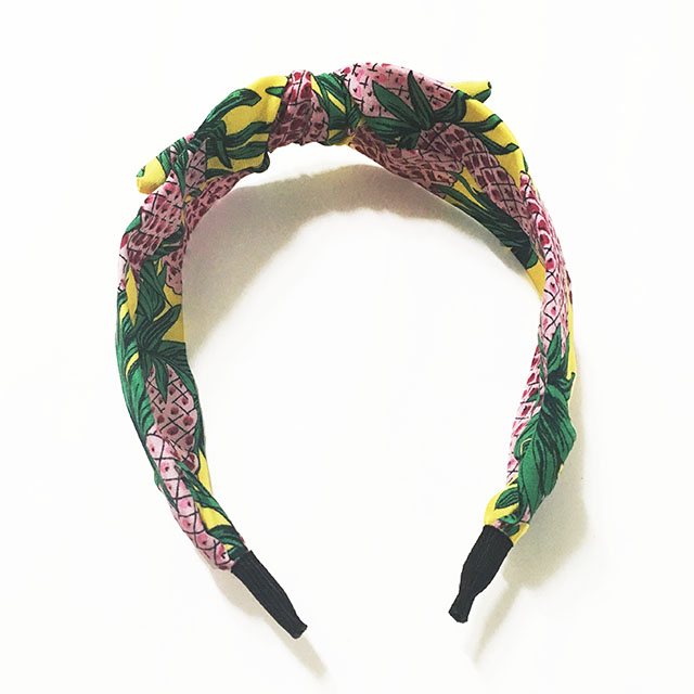 New Tropical Pineapple Ribbon Wire Bandana Pink Wh