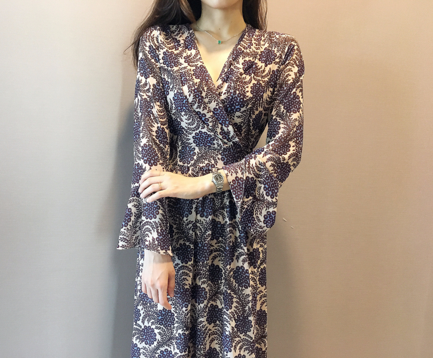 Goddess flower chiffon long dress autumn visitor w