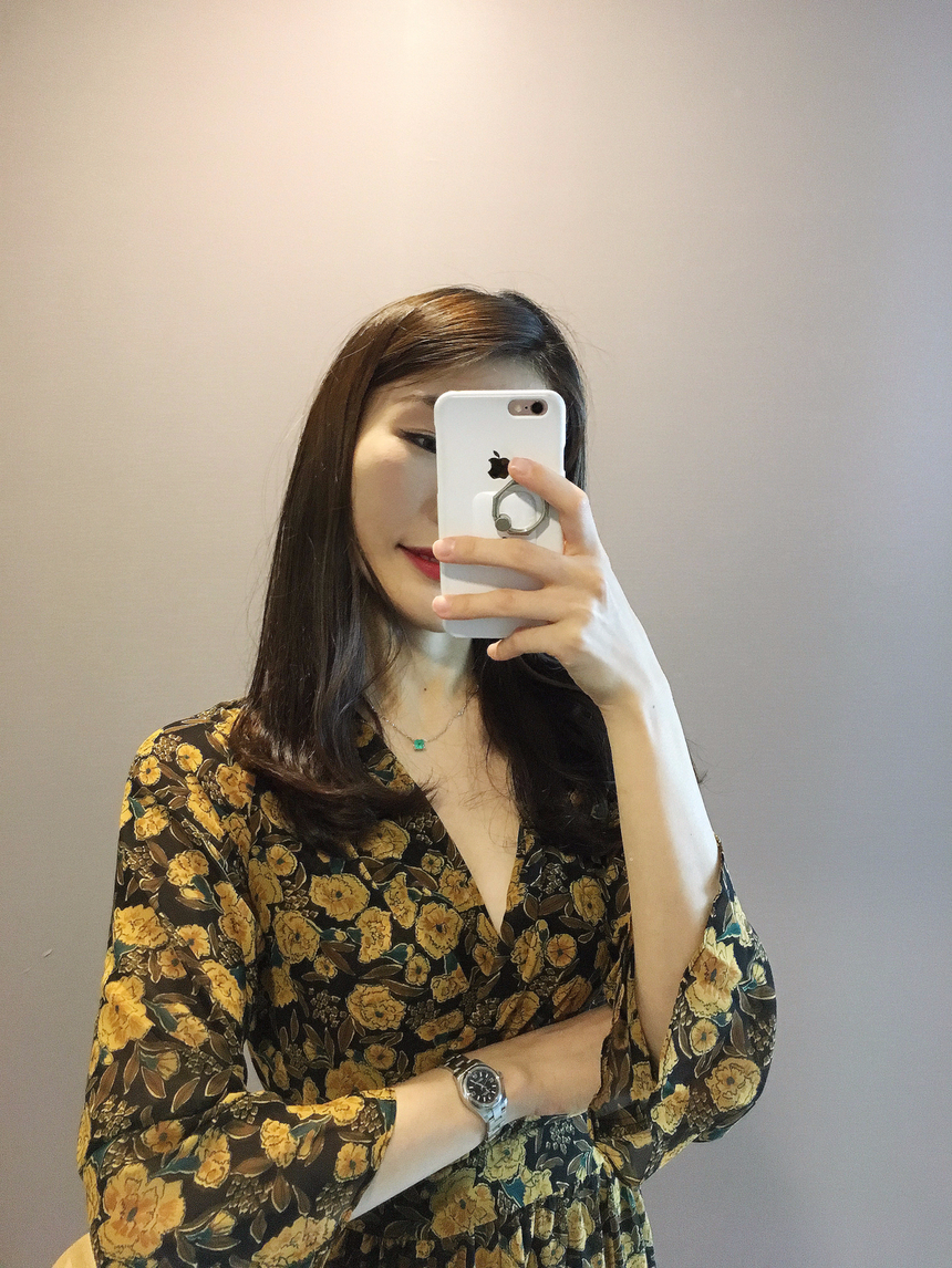 Flower Chiffon Wrap One Piece V-neck Fall Mini 3co