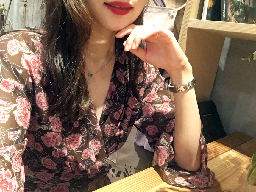 Flower Chiffon Wrap One Piece V-neck Fall Mini 3co