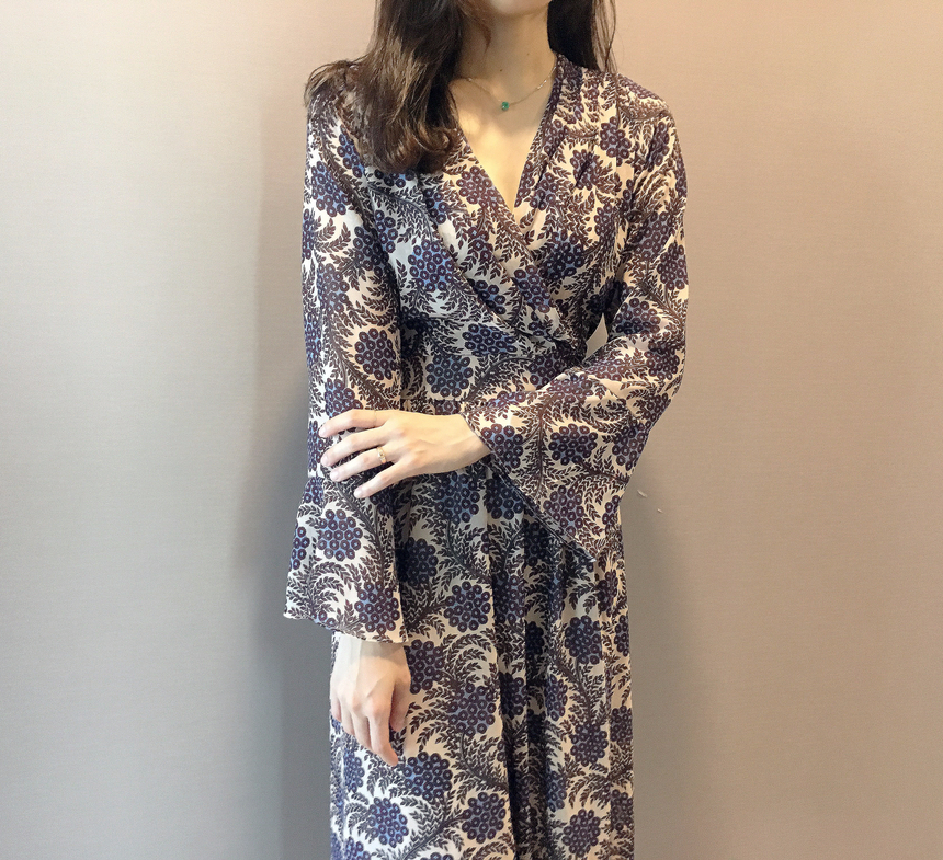 Goddess flower chiffon long dress autumn visitor w