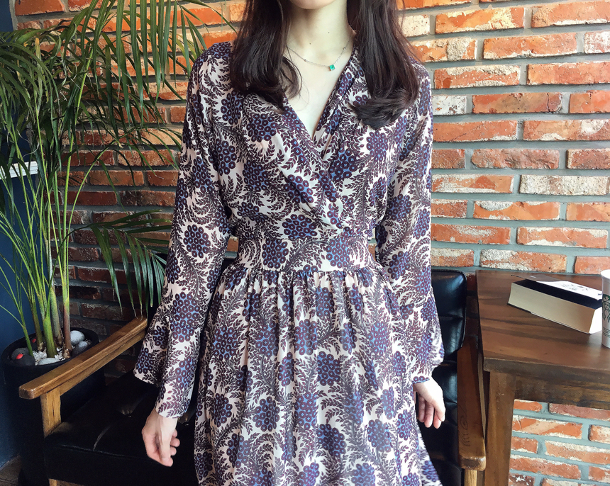 Goddess flower chiffon long dress autumn visitor w