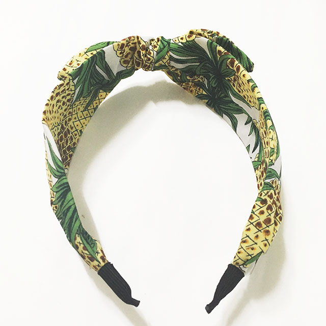 New Tropical Pineapple Ribbon Wire Bandana Pink Wh