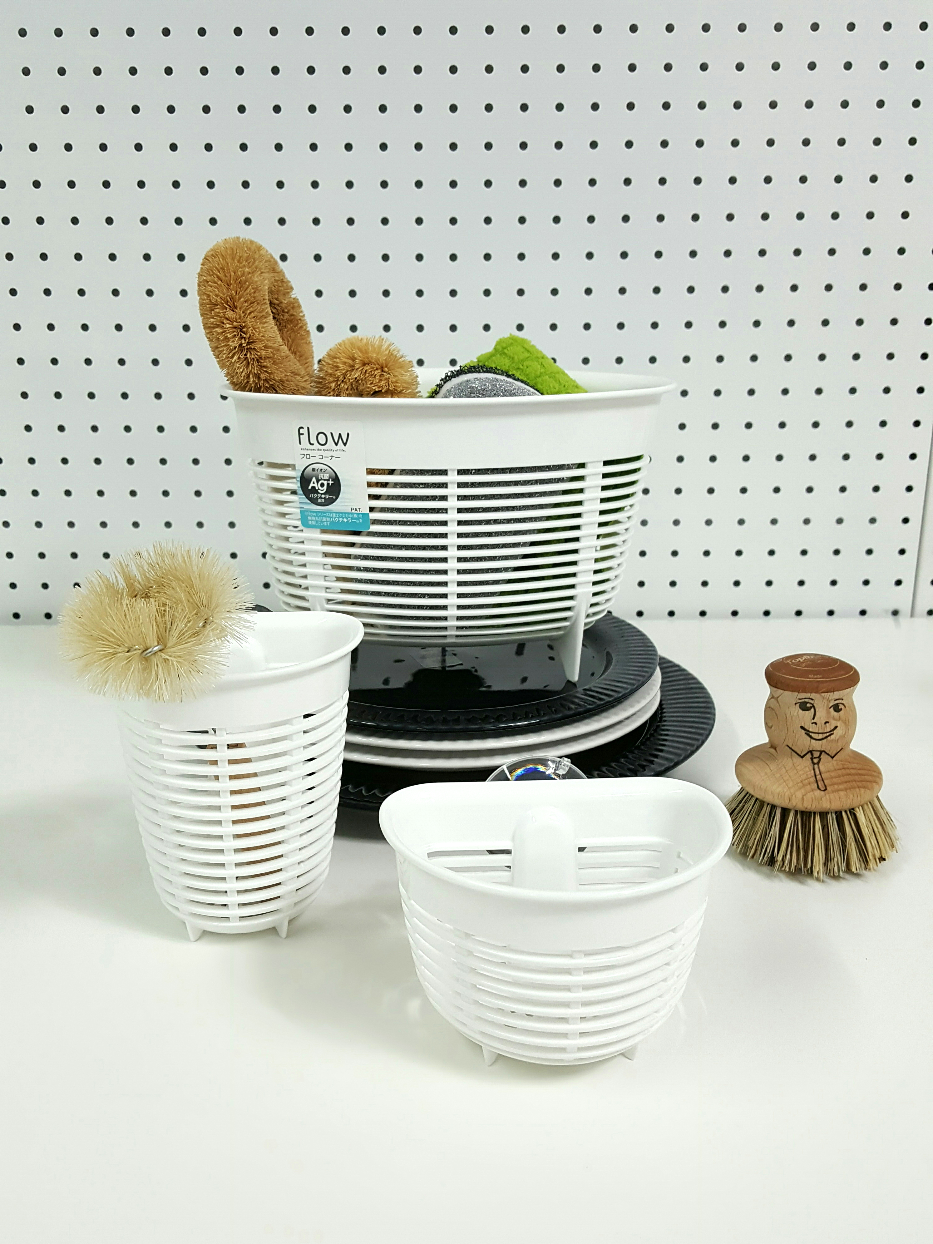 Scrubber Dish Washing japan Natural Palmwood Brush