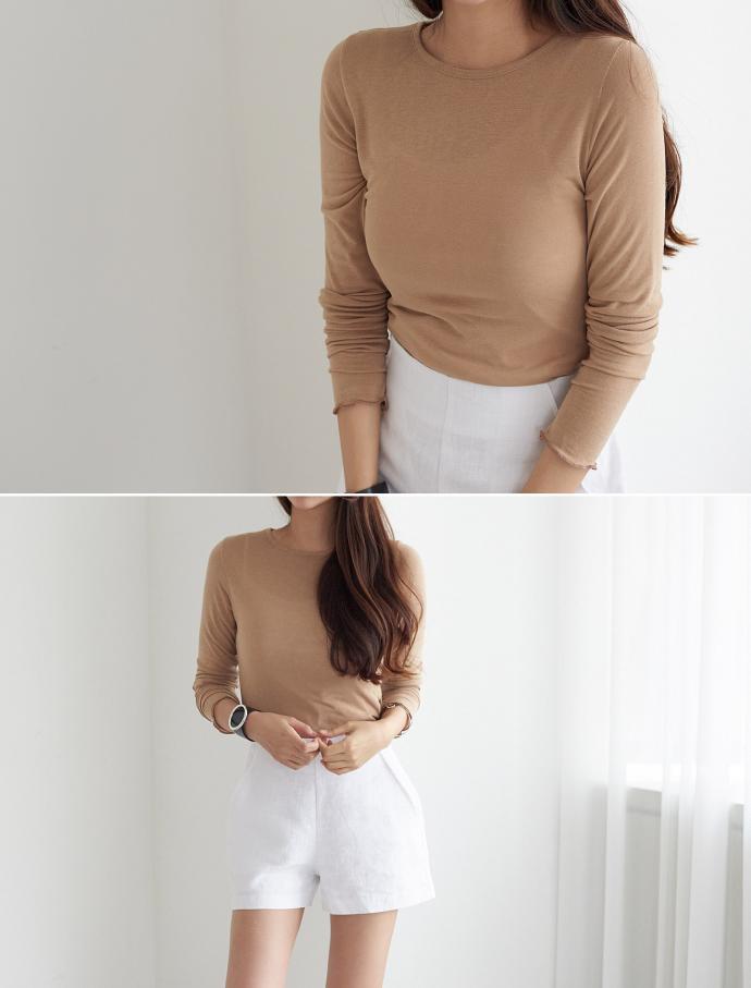 Slim Round Span Long Sleeve Polo T-Shirt