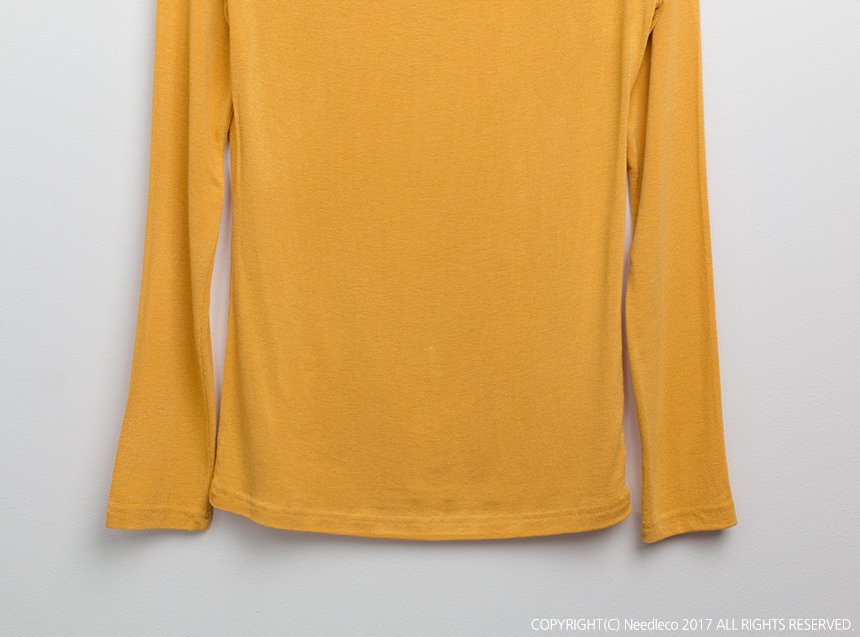 Basic Lips Neck Long Sleeves Polo 5 Color Boat Nec