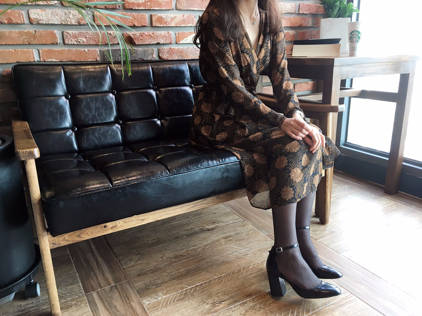 Goddess flower chiffon long dress autumn visitor w