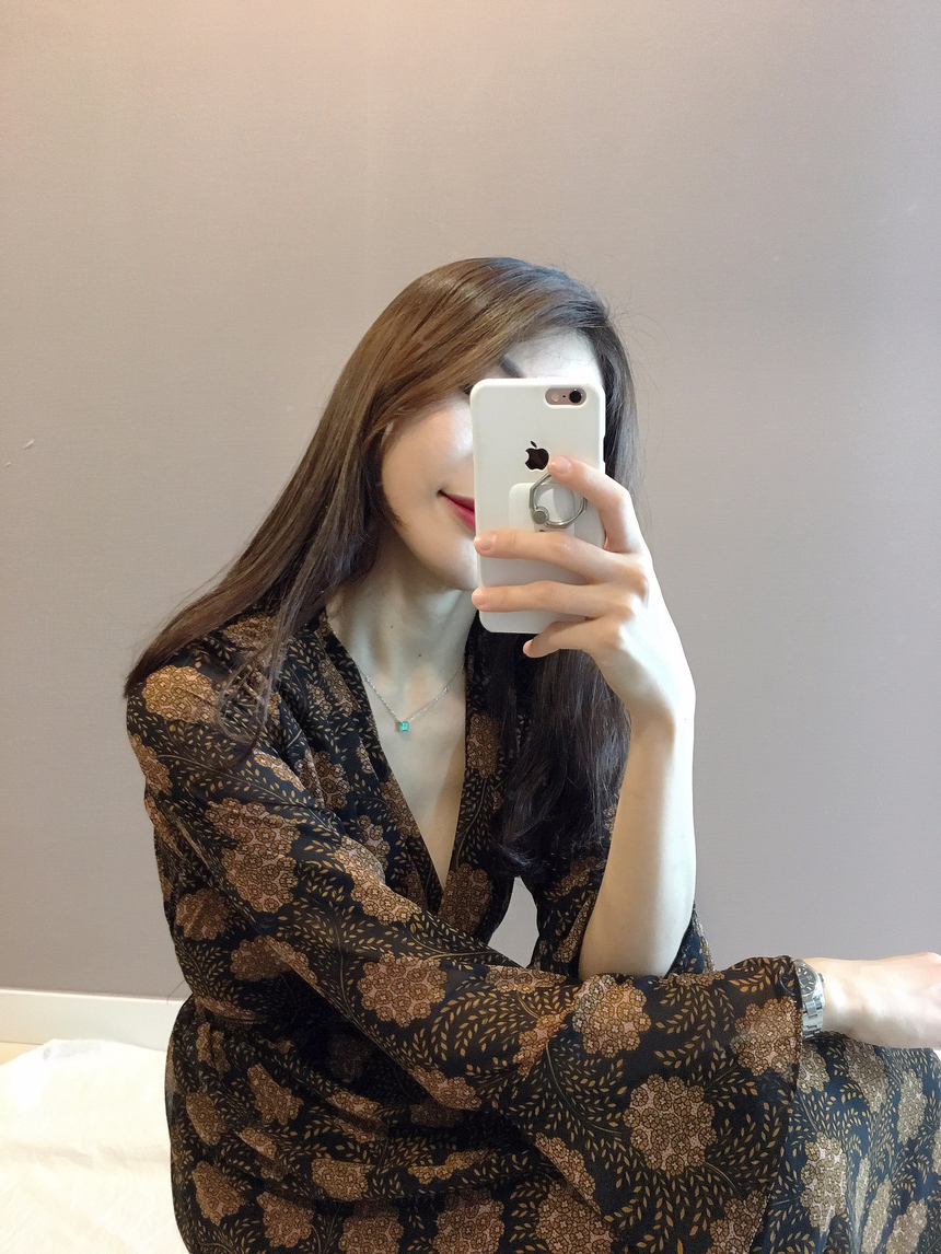 Goddess flower chiffon long dress autumn visitor w