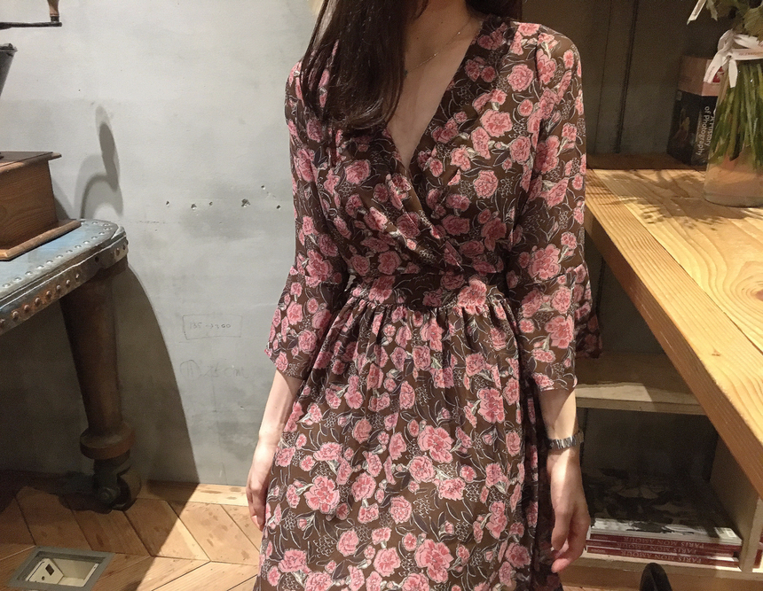 Flower Chiffon Wrap One Piece V-neck Fall Mini 3co