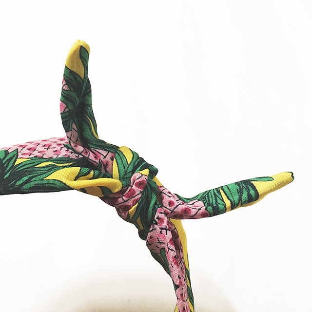 New Tropical Pineapple Ribbon Wire Bandana Pink Wh