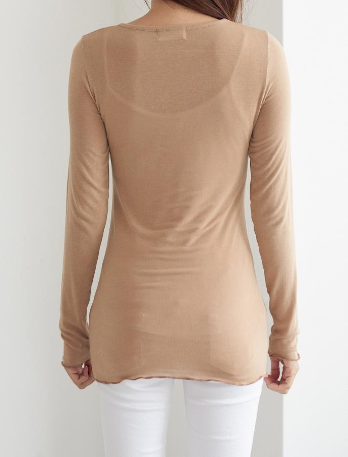 Slim Round Span Long Sleeve Polo T-Shirt