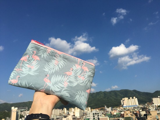 New Flamingo Initial Pouch French Embroidery Custo