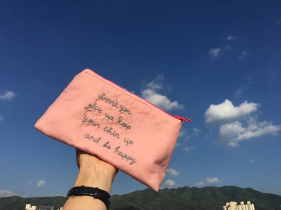 New Flamingo Initial Pouch French Embroidery Custo