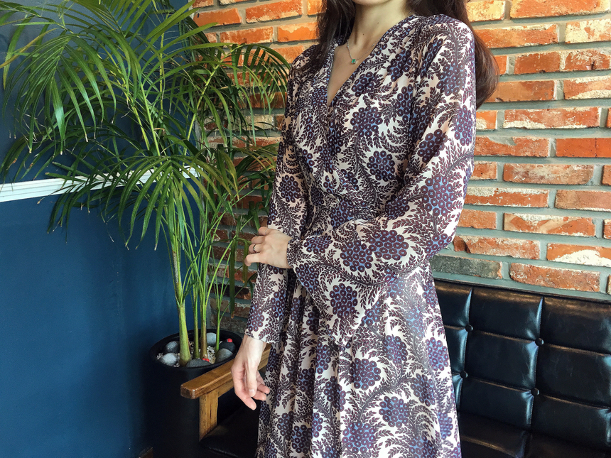 Goddess flower chiffon long dress autumn visitor w