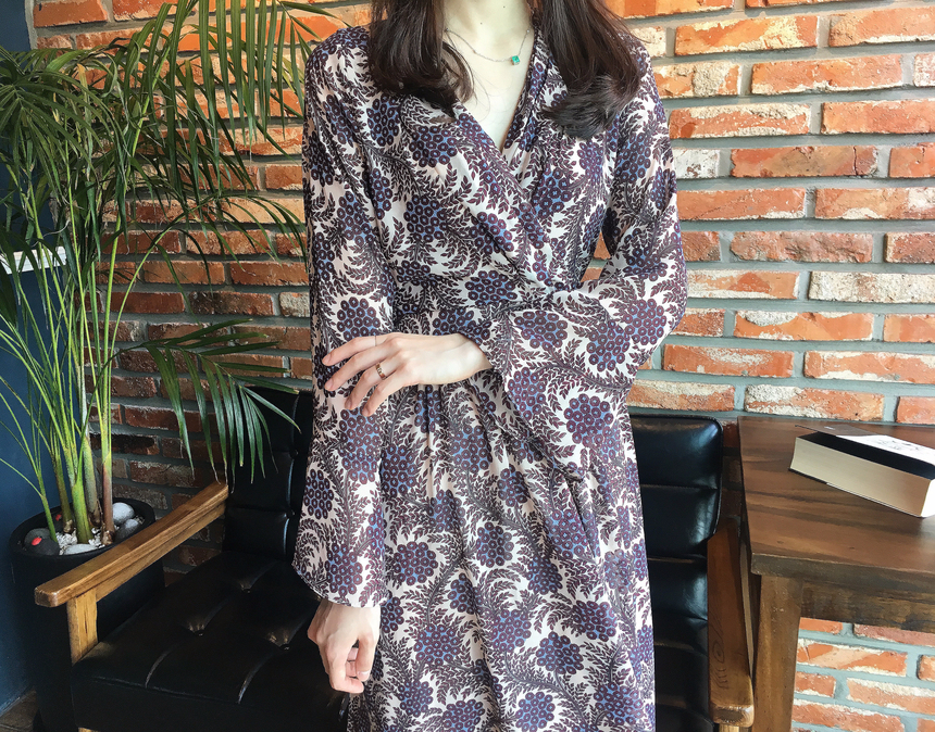 Goddess flower chiffon long dress autumn visitor w