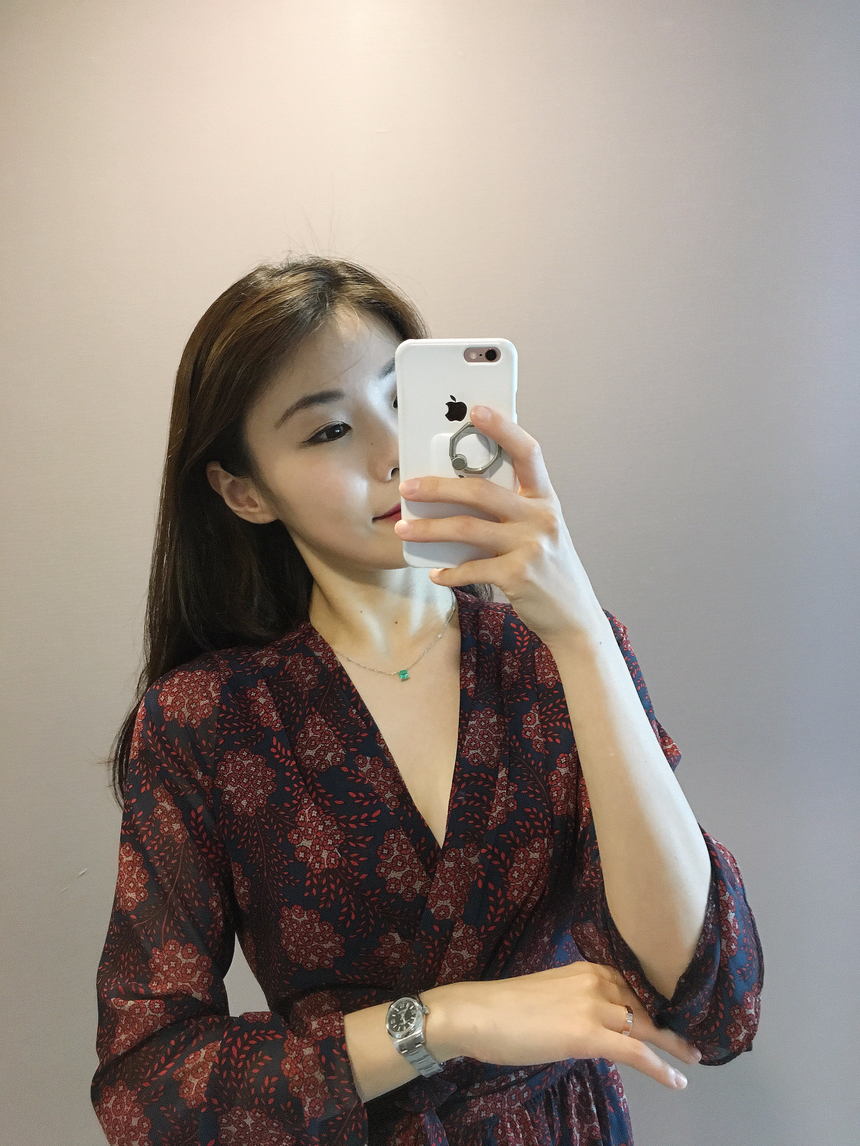 Goddess flower chiffon long dress autumn visitor w