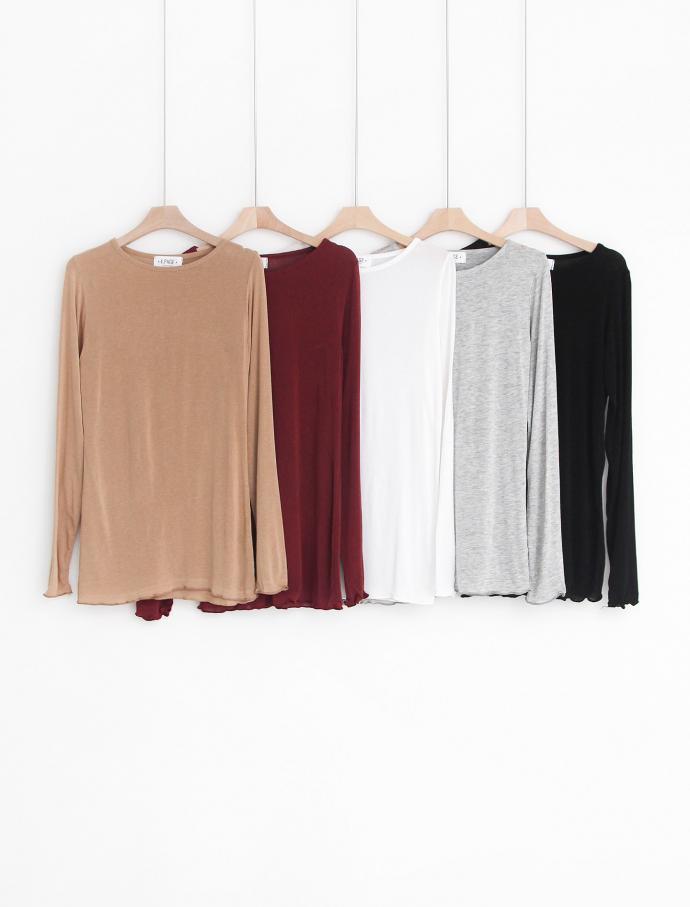 Slim Round Span Long Sleeve Polo T-Shirt