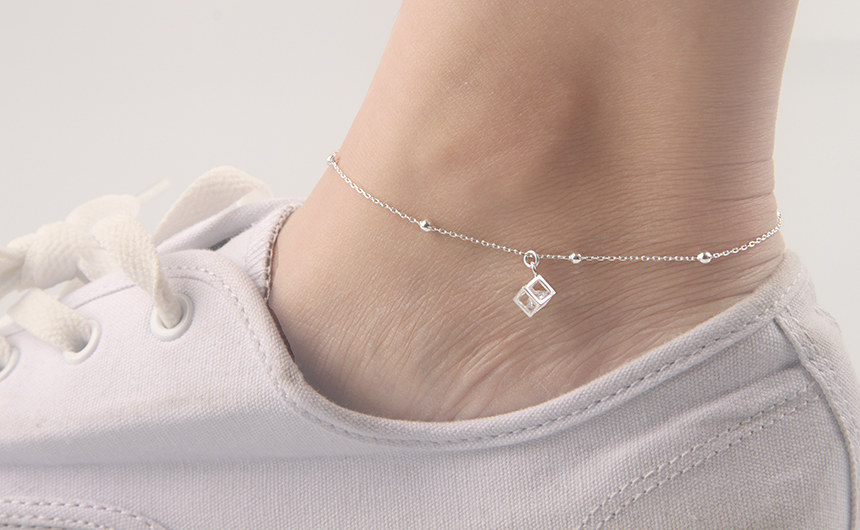 New silver bracelet drip cube decoration Slim knoc