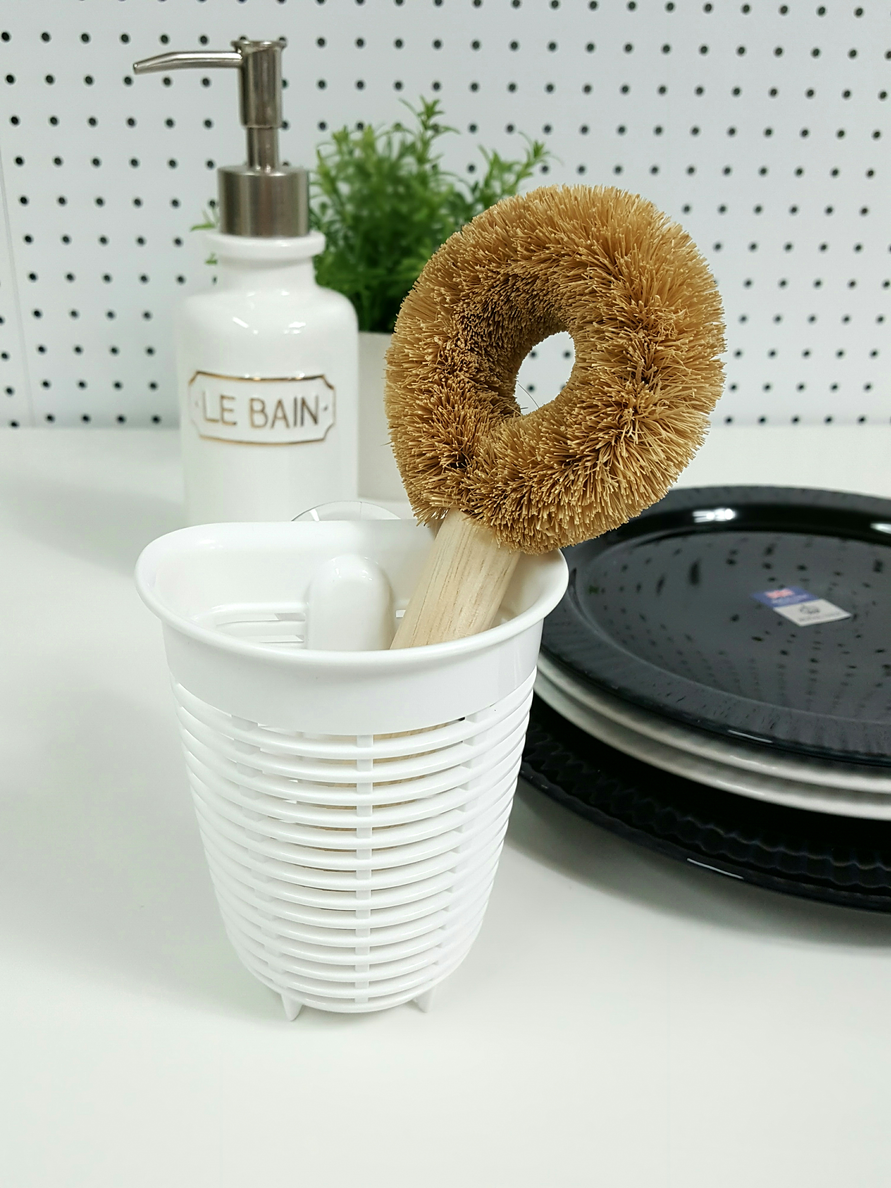 Scrubber Dish Washing japan Natural Palmwood Brush