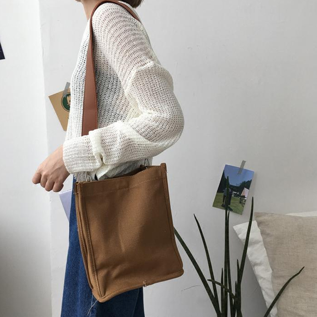 NEW ECO BAG Two-Way Canvas Shoulder Bag Eco Bag - 