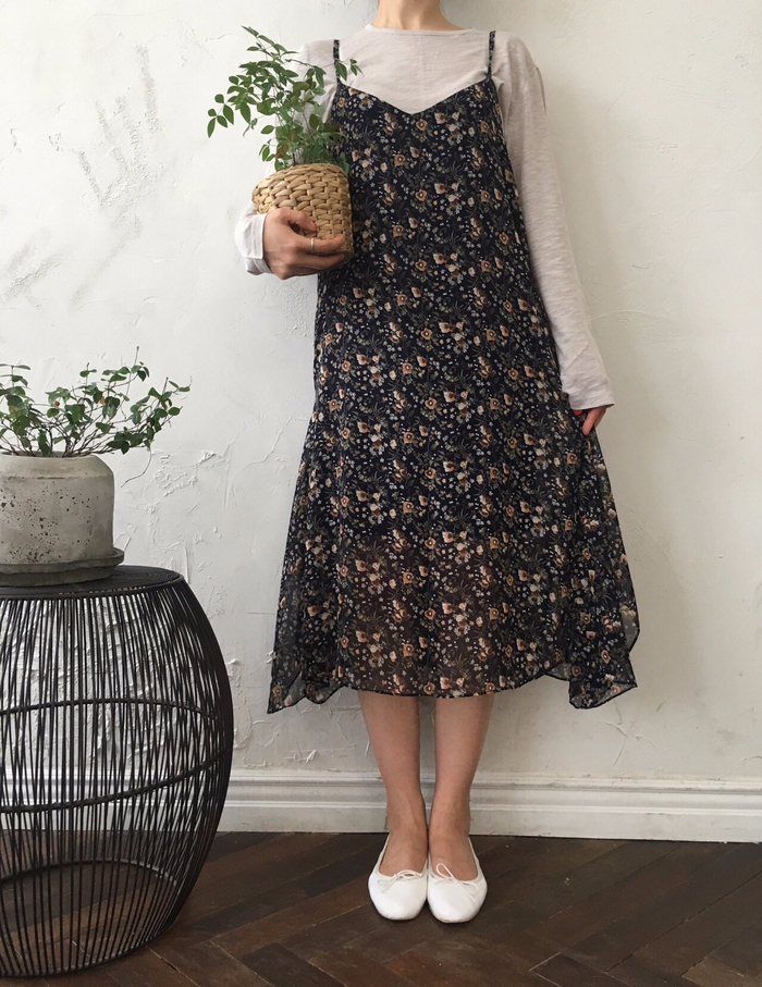 Feminine look flower bustier autumn dress strap st