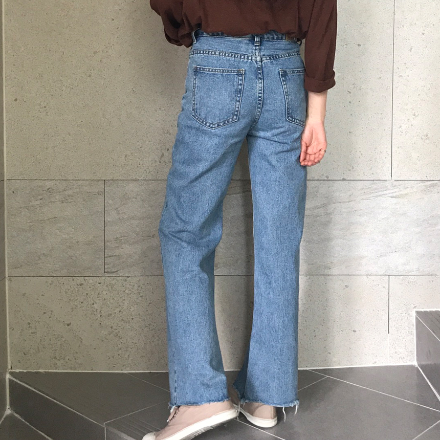 Women Jeans Pants Denim Wide Boots Cut Pants Jeans