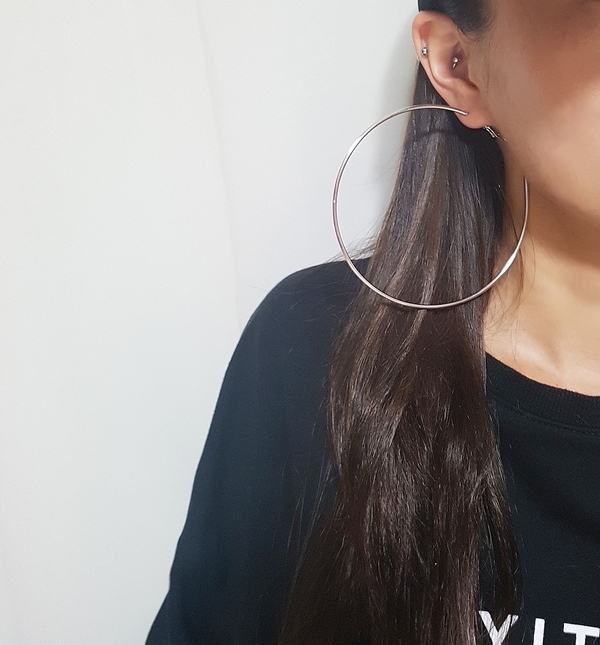Wide Big Ring Earring Present Silver Gold Rihanna 